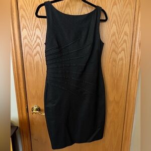 David Meister Elegant Black Sleeveless Mini Dress